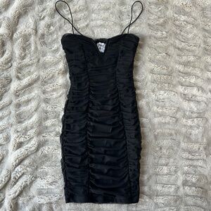 Princess Polly Black Ruched Mini Dress